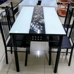 Modern 4 Sitter Executive Dining Table + Chairs