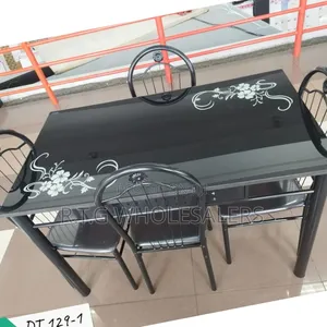 Modern Executive 4 Sitter Black Dining Table
