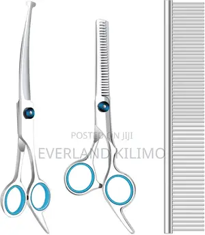 Grooming Set Kit With Comb,Serrated And Curved Scissor.