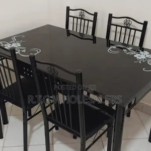 Executive 4‐Seater Dining Table Set With Chairs – Sleek Durable