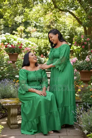 Elegant Green Off Shoulder Maxi Dress