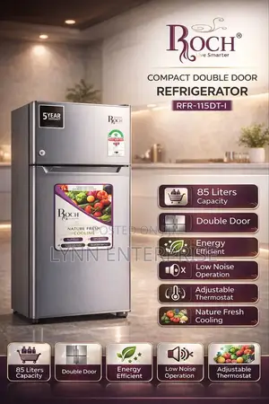 90 Litres Roch Double Door RFR-115 Dt-1 Refrigerator