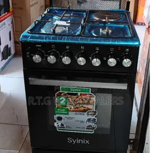 Syinix 3+1 Gas Cooker 50×55 With Oven Rotisserie