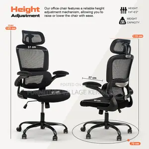 High Back Computer Chair With Adjustable Seat, Lumbar Support