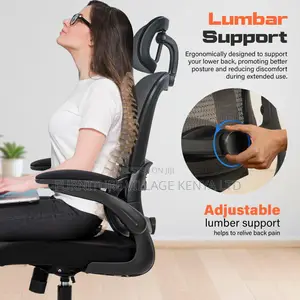 High Back Computer Chair With Adjustable Seat, Lumbar Support