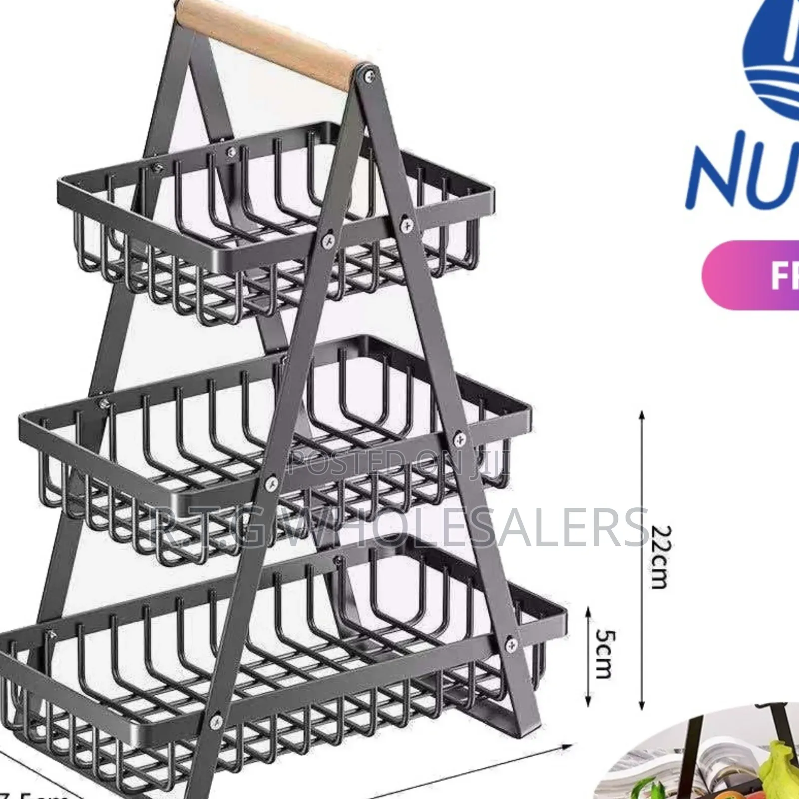 Nunix 3‐Tier Stainless Steel Fruit Storage Rack