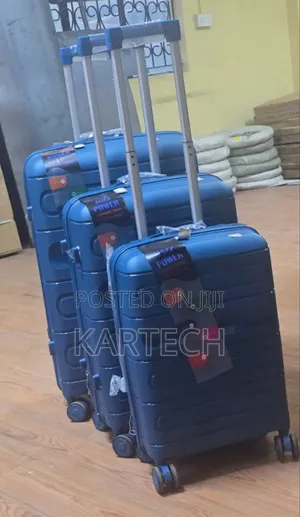 Blue Unbreakable 3-Piece Hardshell Suitcase Set