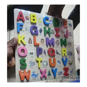 Wooden Alphabetical Puzzle With 3d Letter and Maker