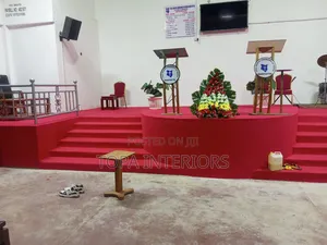 Professional Church Altar Wall to Wall Red Carpets Installation