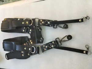 Black Leather Double Camera Strap