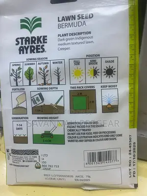 Starke Ayres Bermuda Lawn Seed, 70 Grams