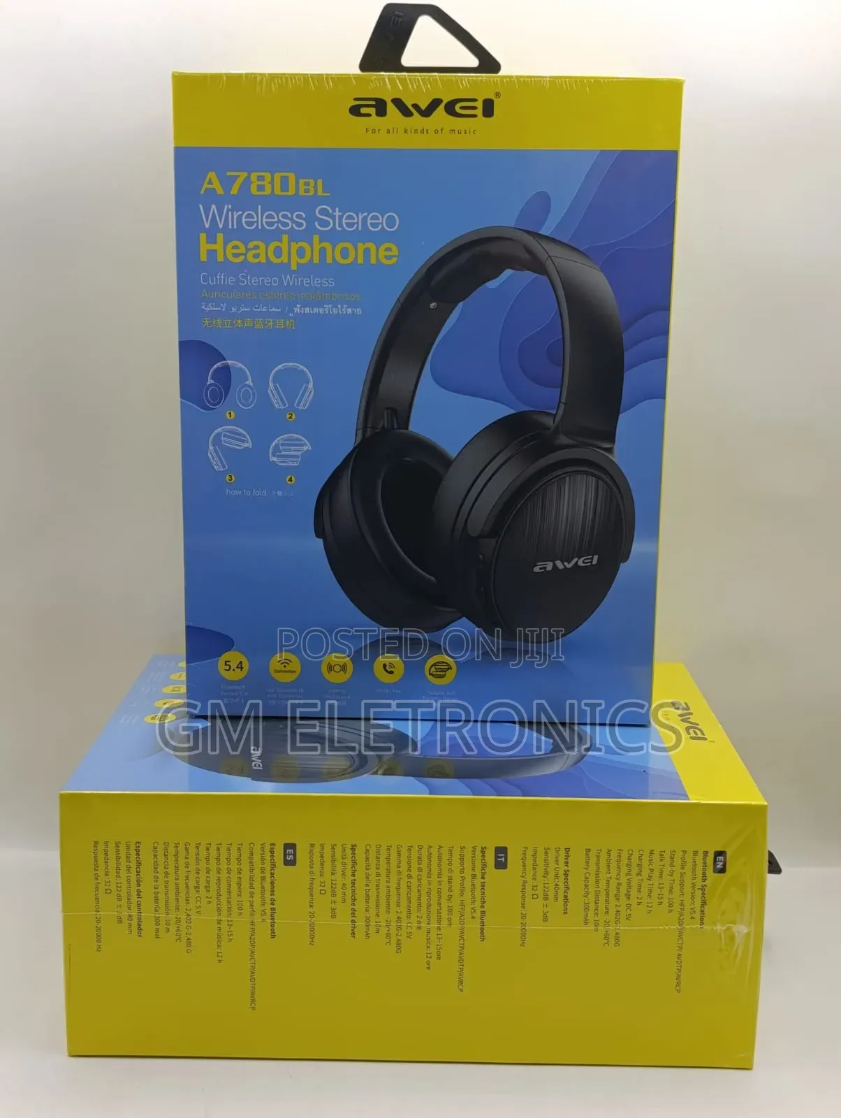 A780bl Foldable Portable Stereo Wireless/ Wired Headset.