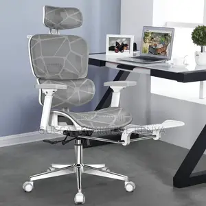 White Grey Orthopedic High-back Office Chair