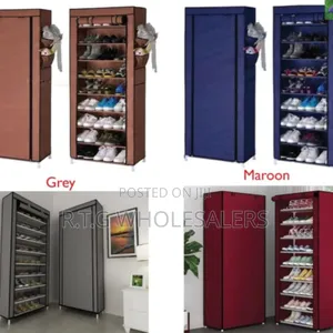 10‐Tier Shoe Storage Rack Stand With Dust‐Proof Cover