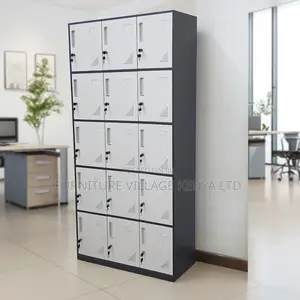 Metal Gym Locker 15 Door Steel Clothes Storage Cabinet Cupboard