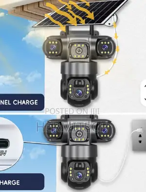 4g Sim Card Solar Camera Three Lens PTZ Humanoid Tracking