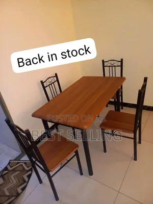 4 Seater Wooden Top Dinning Set