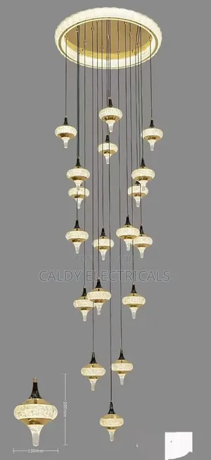 Modern Spiral Crystal Chandelier Raindrop-Shaped Glass Pendants
