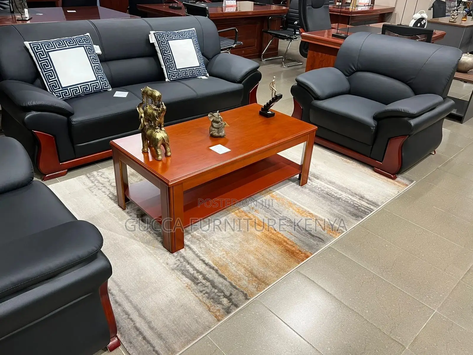 5-seater Executive Reception Sofa-solid Wood Frame