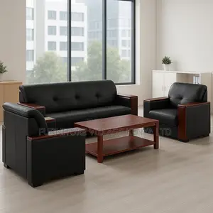 Office Sofa ; Modern 5-seater Black Executive Sofa