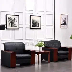 Office Sofa ; Modern 5-seater Black Executive Sofa