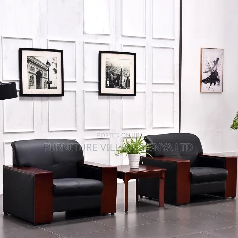 Office Sofa ; Modern 5-seater Black Executive Sofa