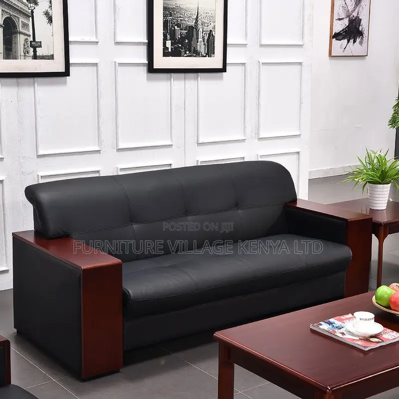 Office Sofa ; Modern 5-seater Black Executive Sofa
