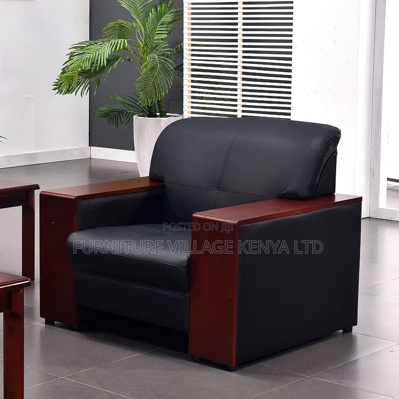 Office Sofa ; Modern 5-seater Black Executive Sofa