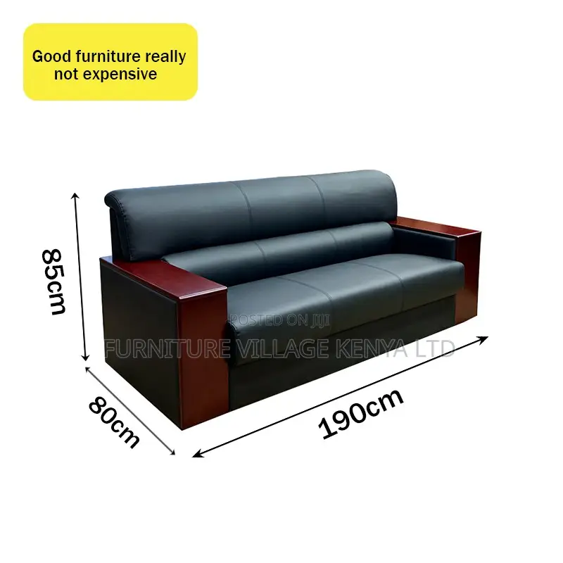 Office Sofa ; Modern 5-seater Black Executive Sofa
