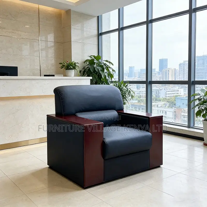 Office Sofa ; Modern 5-seater Black Executive Sofa