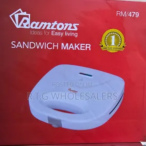 Ramtons 2-Slice Sandwich Toaster – Non-Stick Plates