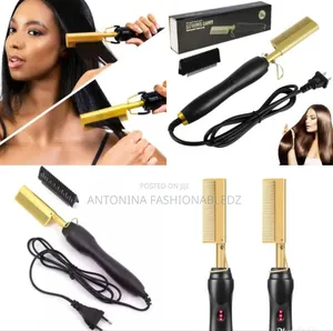 Electrical Hair Straightening Curling Hot Comb