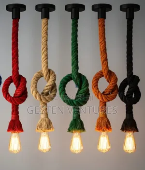 Vintage-Style Hemp Rope Pendant Lights Decorative Knots Without Bulbs