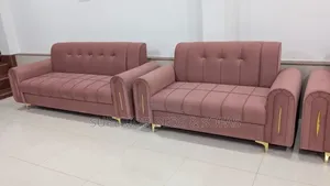 Pink Velvet 3 Seater Sofa