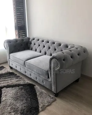 Grey Moder 2 Seater Chesterfield Sofa