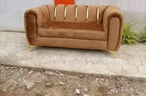Brown Velvet 2 Seater Loveseat