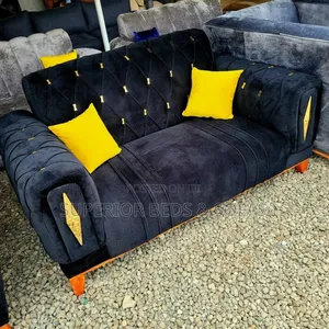 Black 2 Seater Velvet Sofa( Free Delivery)