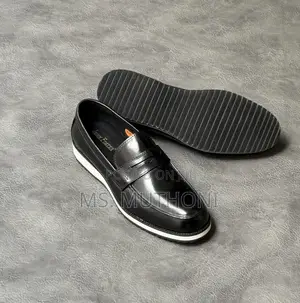 Black Leather , White Rubber Sole Fosters Size 40-46
