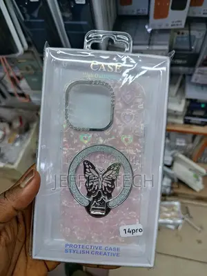 iPhone 14 Pro Luxury Plating Butterfly Cover Back Cover Magsafe