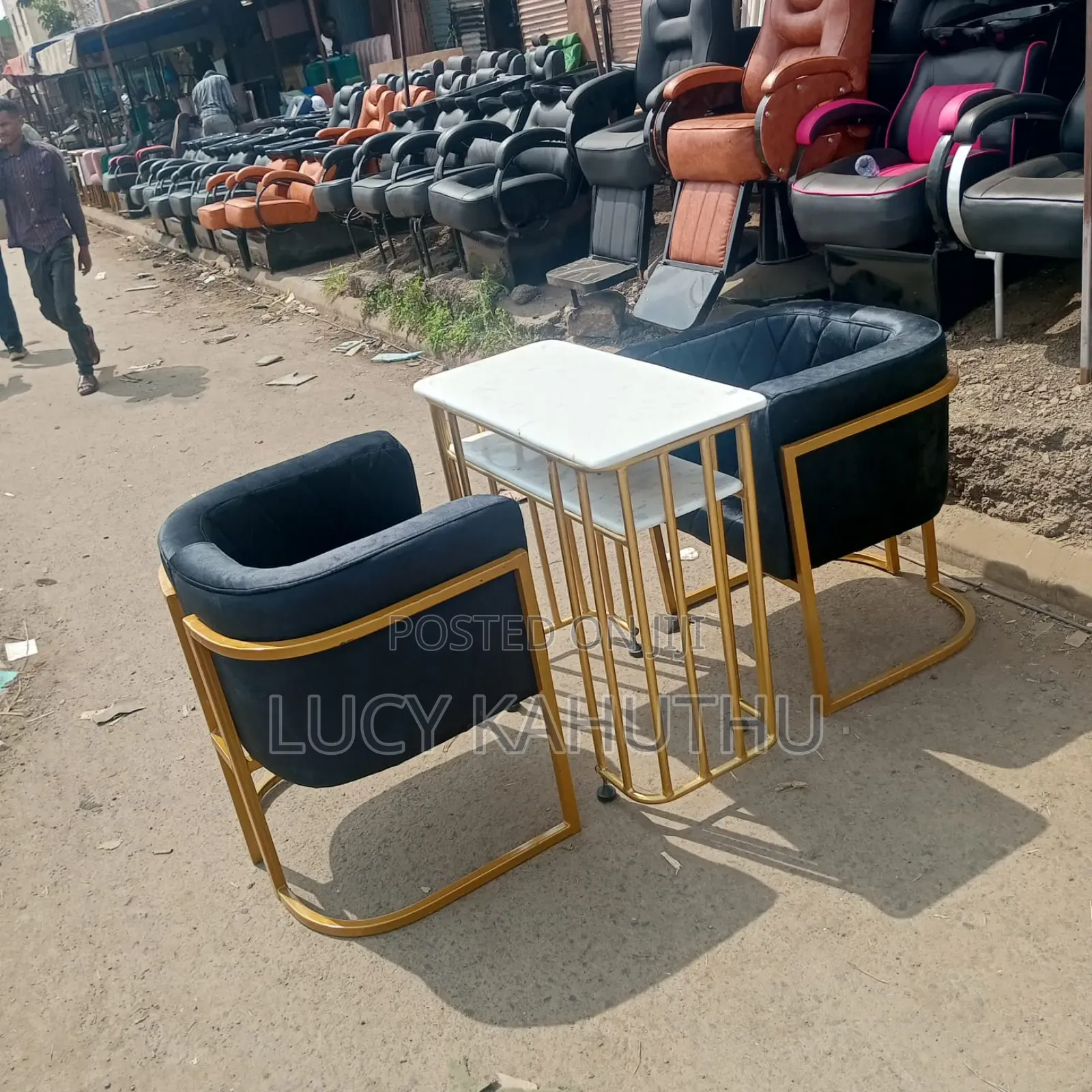 Black Manicure Chairs With Manicure Powder Coated