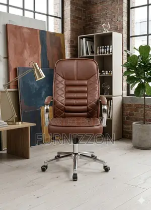 Economic Brown Leather Office Chair Low Back