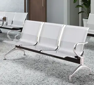 Modern Office Bench : 3-Seater Steel Waiting Bench