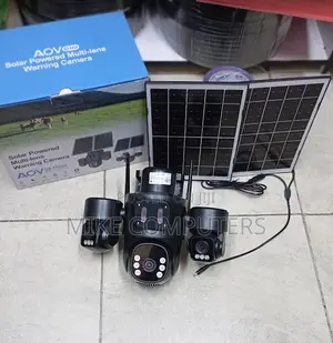 Motion Detection 12mp 4g PTZ Triple Lens Camera With Solar Flood Light