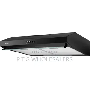 Haier 60cm Black Chimney Hood – Efficient Extraction Sleek Design