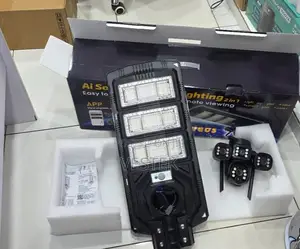 Triple Lens V380 4g Solar Street Light With Security Camera, 450w