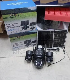 Two-Way Audio 12mp 4g Multiple Lens CCTV Camera With Solar Flood Light