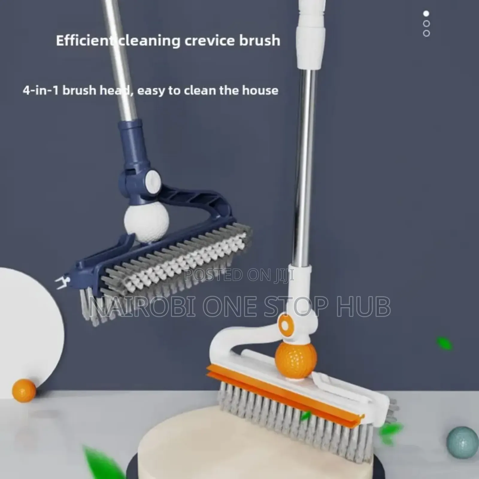 3-in-1 Floor Scrubbing v-Shaped Brush, Broom Squeegee