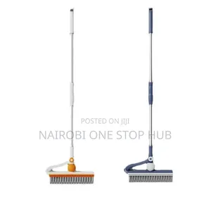 3-in-1 Floor Scrubbing v-Shaped Brush, Broom Squeegee