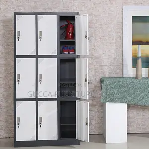 9-locker Metallic Gym Storage Cabinet