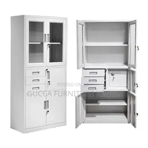 2-door Glass Front File Cabinet With Safe